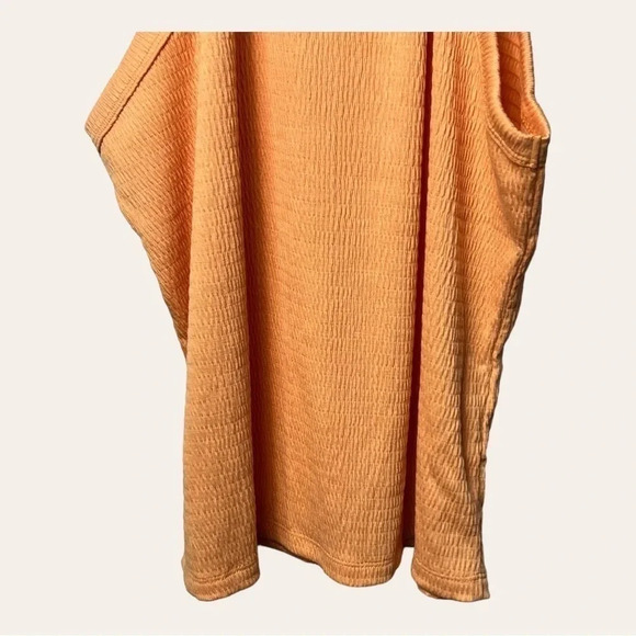 0485. WHITE BIRCH ORANGE RIBBED SPAGHETTI‎ STRAP TOP SIZE 1X SMOCKING - Picture 13 of 13